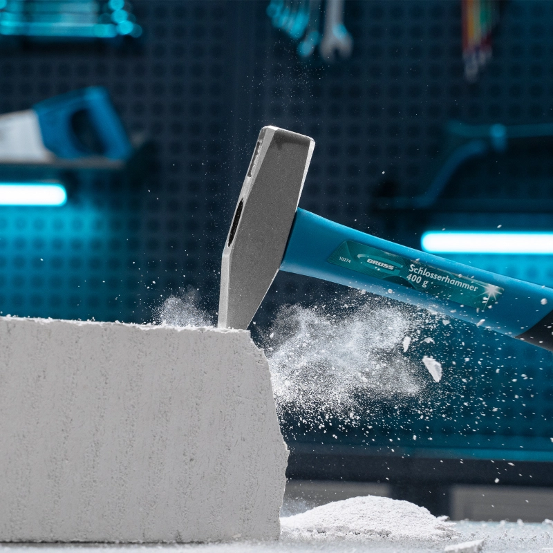 Молоток слесарный, 400 г, квадратный боек, фибергласовая обрезиненная рукоятка Gross (10274)