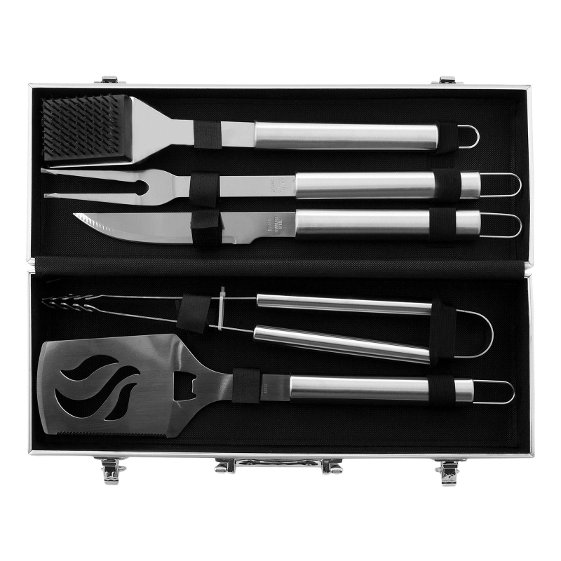 Набор приборов для барбекю, 5 шт, в алюминиевом кейсе, Camping Palisad (69579)