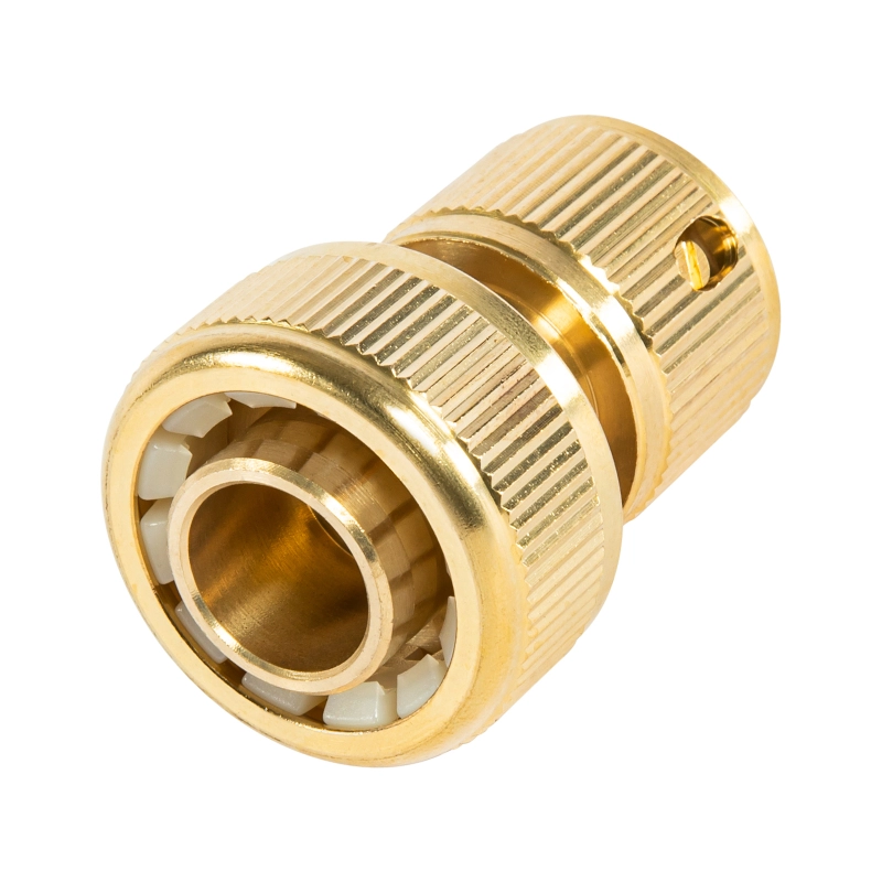 Соединитель латунный, быстросъемный для шланга 3/4, аквастоп Palisad (66265)