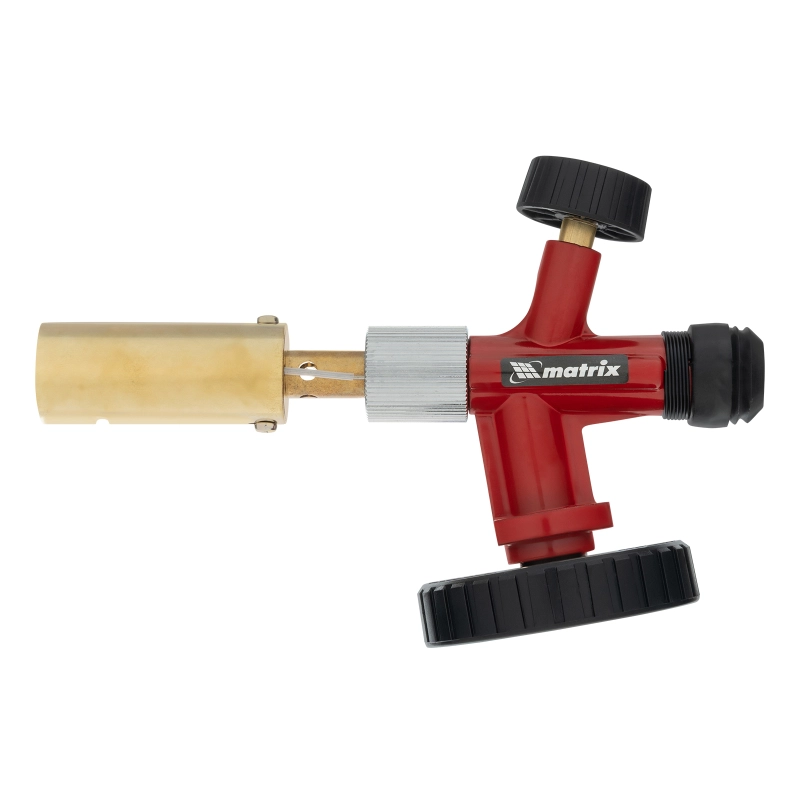 Профессиональная горелка на газовый баллон, пьезоподжиг, металлический корпус Matrix (91426)