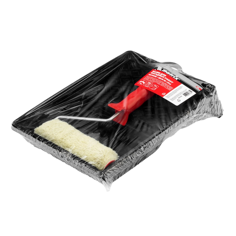 Набор, валик для фасадных работ синтетический, 180 мм, ворс 18 мм, D 36 мм, РАС, кювета 260 х 320 мм Matrix (84406)