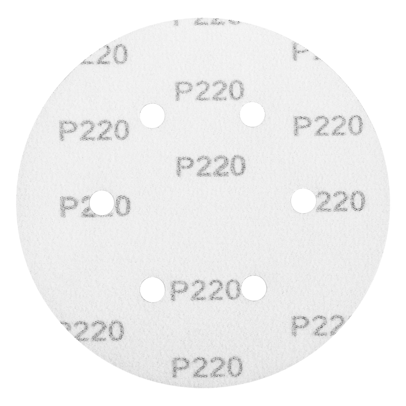 Круг абразивный на ворсовой подложке под "липучку", перфорированный, P 220, 150 мм, 5 шт Matrix (73844)