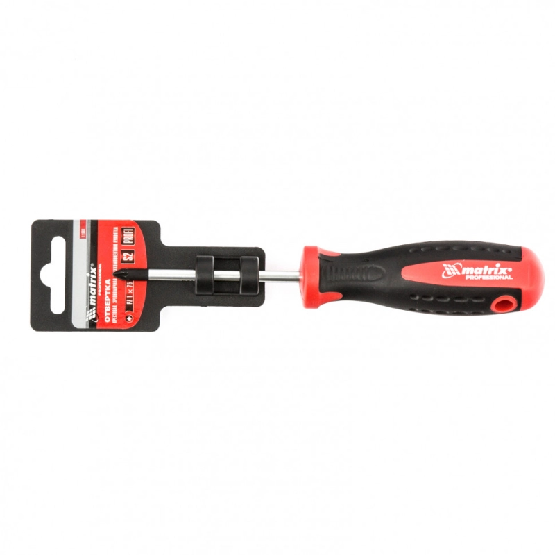 Отвертка Profi, PZ1 x 75 мм, S2, двухкомпонентная рукоятка Matrix (11868)