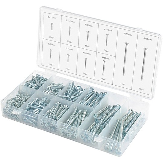 Набор саморезов по дереву, 750 шт Сибртех (47619)