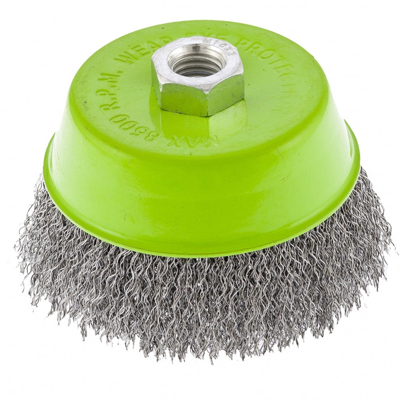 Щетка для УШМ, 100 мм, М14, "чашка", витая проволока Сибртех (746057)