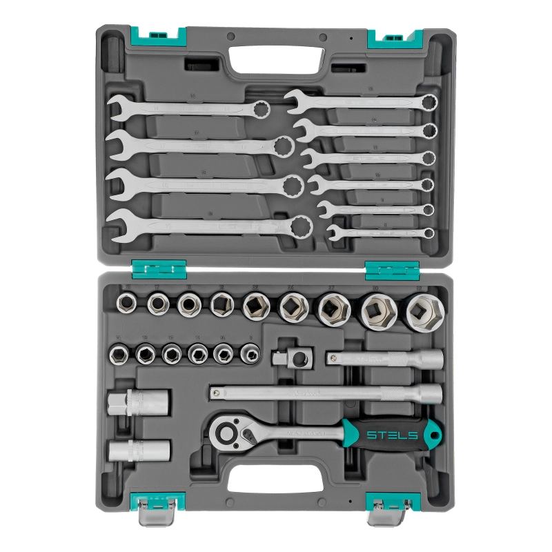 Набор инструментов, 1/2", CrV, пластиковый кейс 31 предмет Stels (14102)
