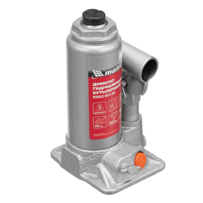 Домкрат гидравлический бутылочный, 2 т, h подъема 158-308 мм Matrix (50760)