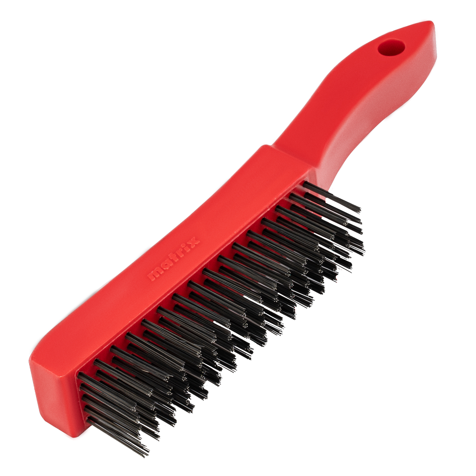 Щетка зачистная пятирядная, закаленная прямая проволока с пластиковой ручкой Matrix (74815)