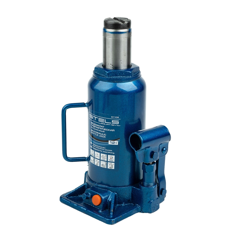 Домкрат гидравлический бутылочный, 12 т, H подъема 230-465 мм Stels (51108)