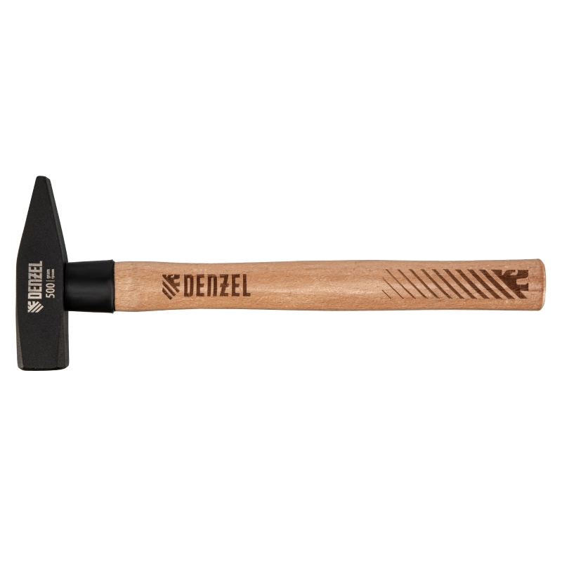 Молоток слесарный, 500 г, кованый квадратный боек, буковая рукоятка Denzel (10429)