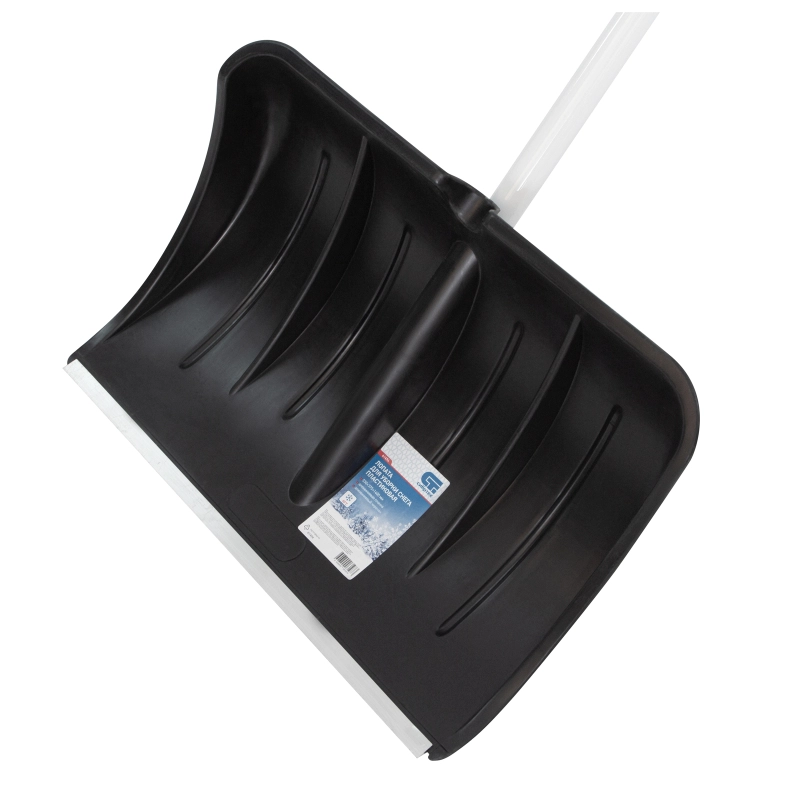 Лопата для уборки снега пластиковая, 530 х 375 х 1400 мм, алюминиевый черенок, Сибртех (61494)