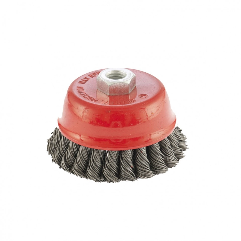 Щетка для УШМ, 100 мм, М14, "чашка", двухрядная, крученая проволока 0.8 мм Matrix (74687)