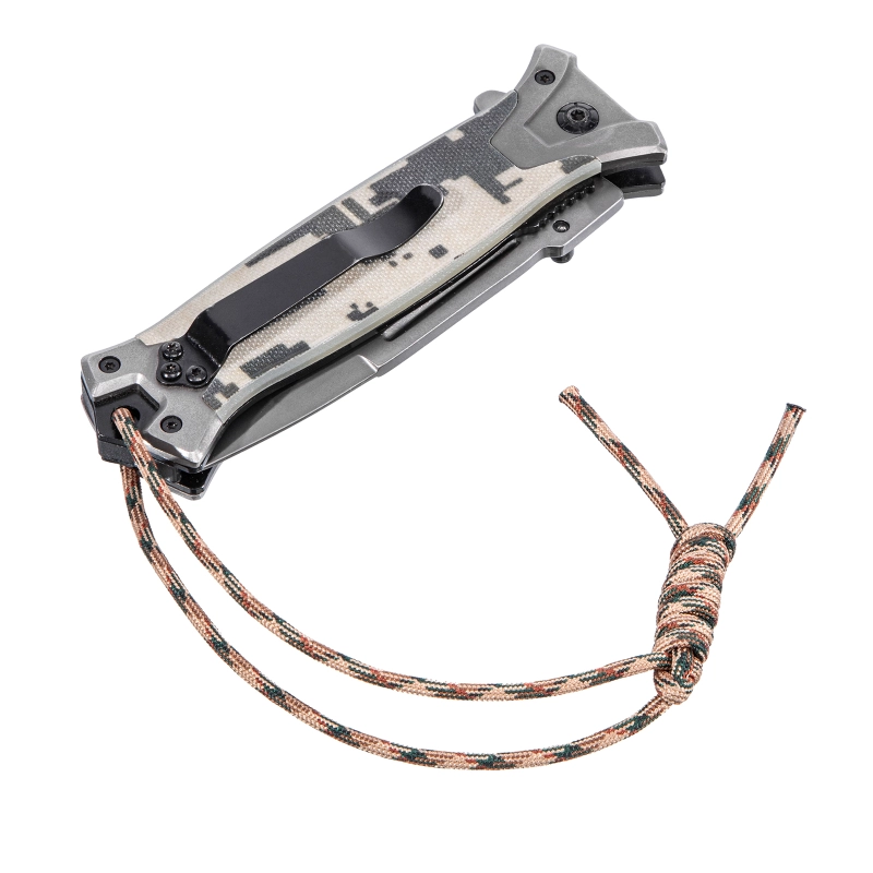 Нож складной, многоцелевой, системы Liner-Lock, с накладкой G10 на прямой рук-ке+стеклобой Denzel (79208)