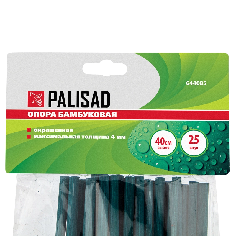 Опора бамбуковая окрашенная H 40 см, 25 шт, в упаковки Palisad (644085)