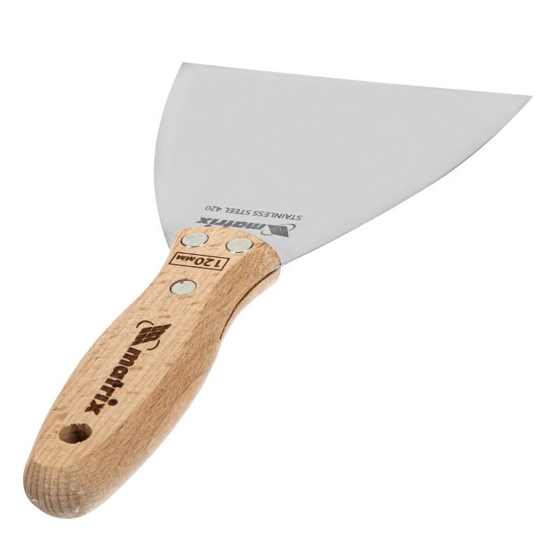 Шпательная лопатка из нержавеющей стали, 120 мм, буковая рукоятка, EFP Matrix (85618)