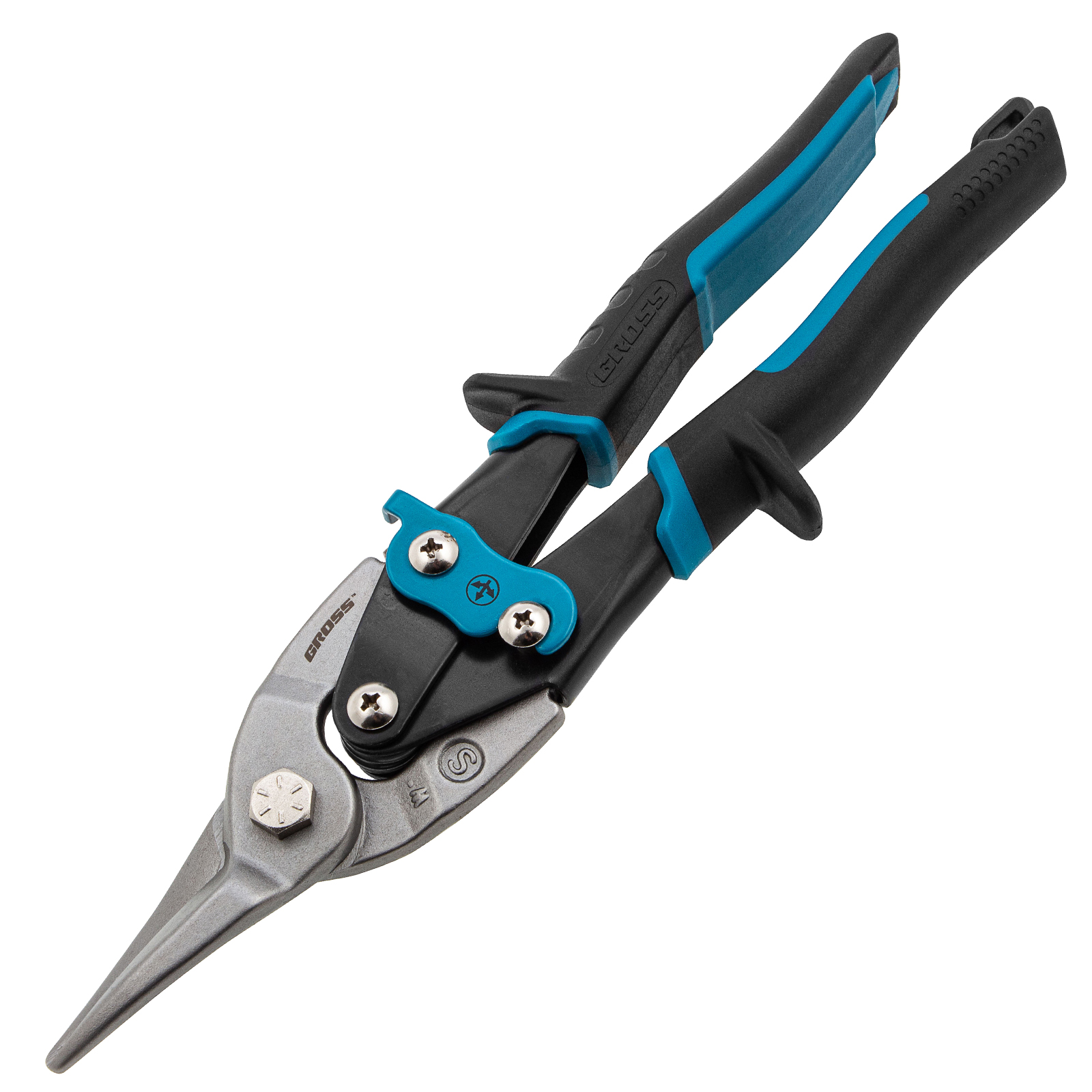 Ножницы по металлу "Piranha", 250 мм, прямой рез, сталь CrMo, двухкомпонентные рукоятки Gross (78325)