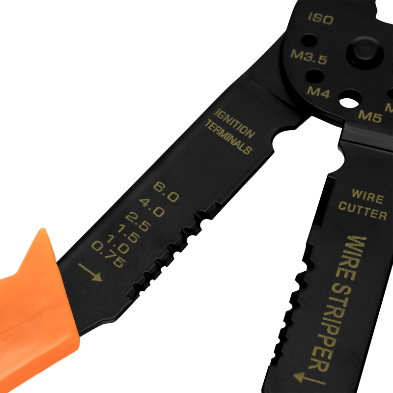 Щипцы, 210 мм, для зачистки электропроводов и обжима контактных кле мм, 1.5-6.5 мм Sparta (177505)