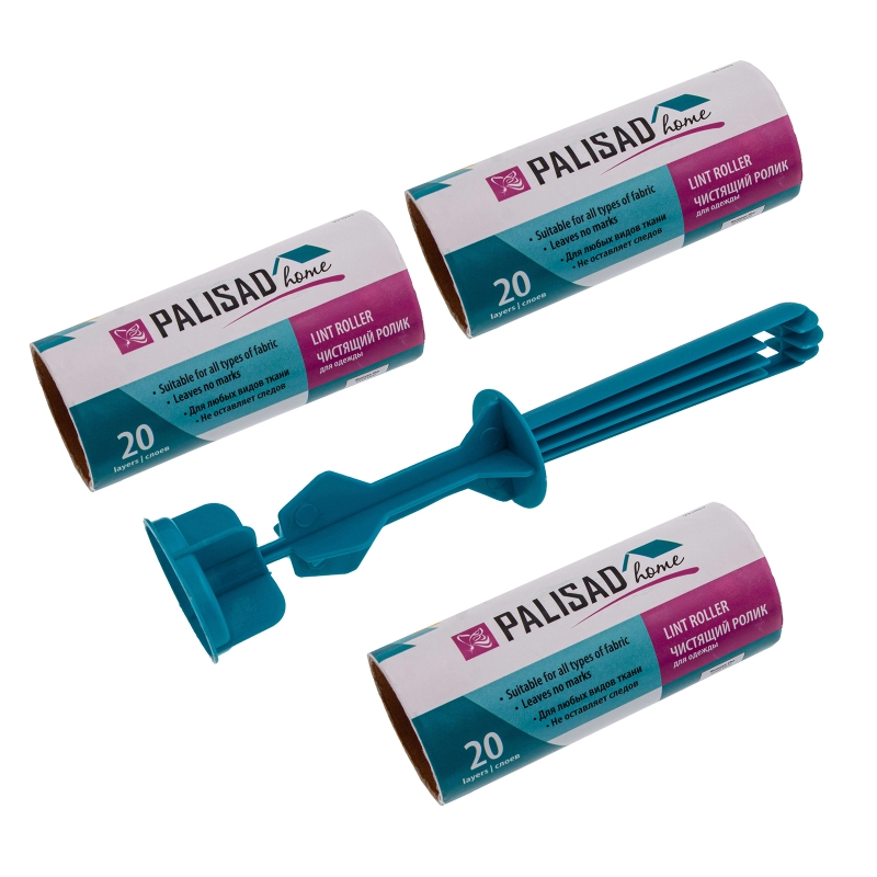 Набор: чистящий ролик для одежды с двумя сменными блоками, 20 слоев, Home Palisad (931055)