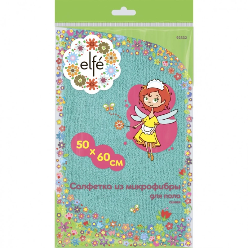 Салфетка из микрофибры для пола синяя 500 х 600 мм Elfe (92332)