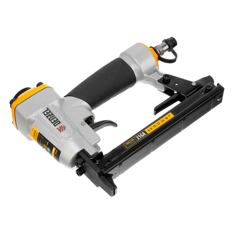 Степлер пневматический PS8016 для прямоугольных скоб 21GA от 6 до 16 мм Denzel (57400)
