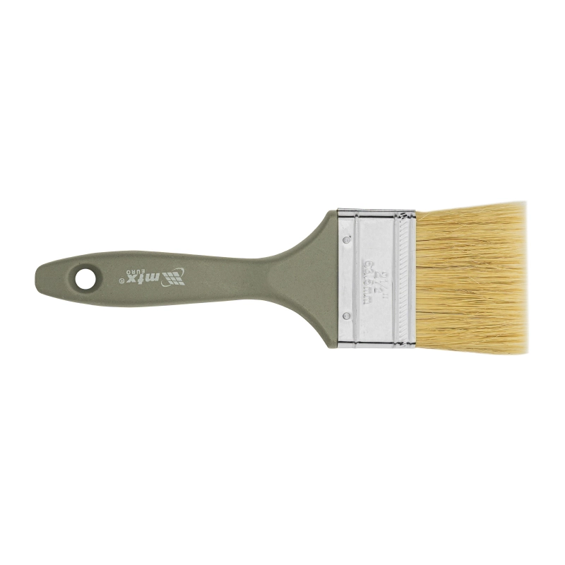 Кисть плоская "Евро" 2.5", натуральная щетина, пластмассовая ручка MTX (83064)