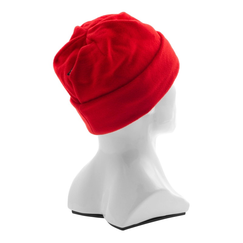 Шапка с отворотом из флиса для взрослых, размер 58-59, красная Сибртех (68831)