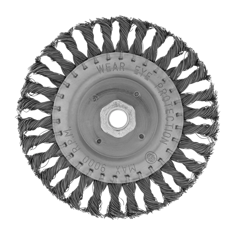 Щетка для УШМ 150 мм, М14, плоская, крученая проволока 0.5 мм Matrix (74641)