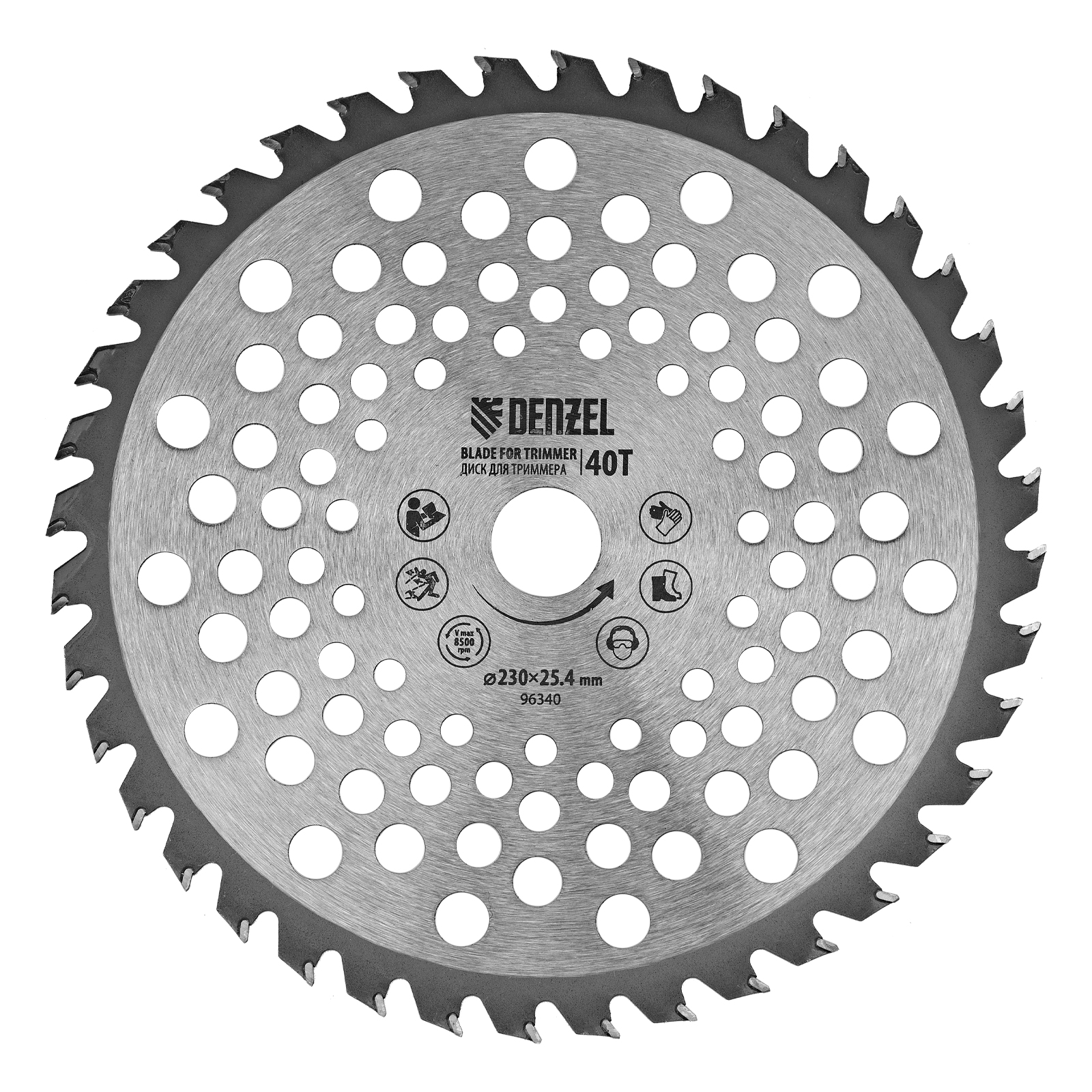 Диск для триммера, 230 х 25.4 мм, толщина 1.3 мм, 40 зубьев Denzel (96340)