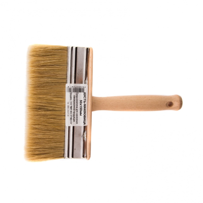 Кисть-ракля, 50 х 150 мм, натуральная щетина, деревянный корпус, деревянная ручка (84082)