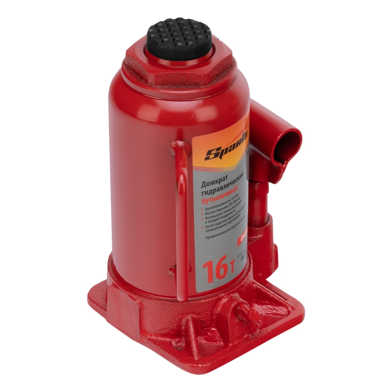 Домкрат гидравлический бутылочный 16 т, h подъема 205-400 мм Sparta Compact (50337)