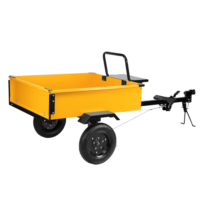 Прицеп для мотоблока TT-500, оцинк., груз. 500 кг, рег. сцепка, колеса 4.00-10, в упаковке Denzel (59950)