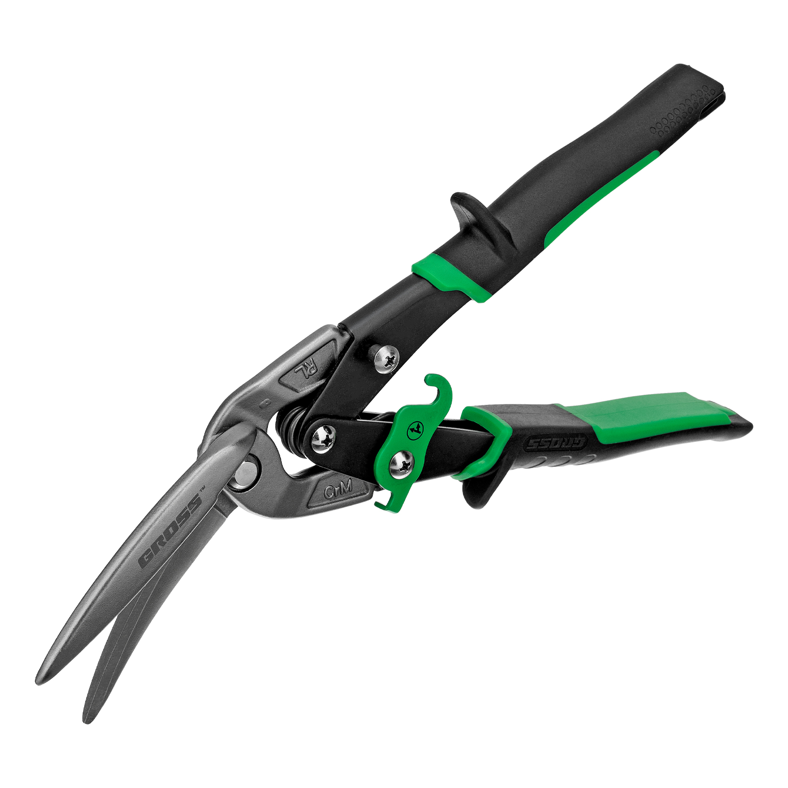 Ножницы по металлу "Piranha", 270 мм, прямой и правый проходной рез, сталь СrMo, двухкомпонентные рукоятки Gross (78333)