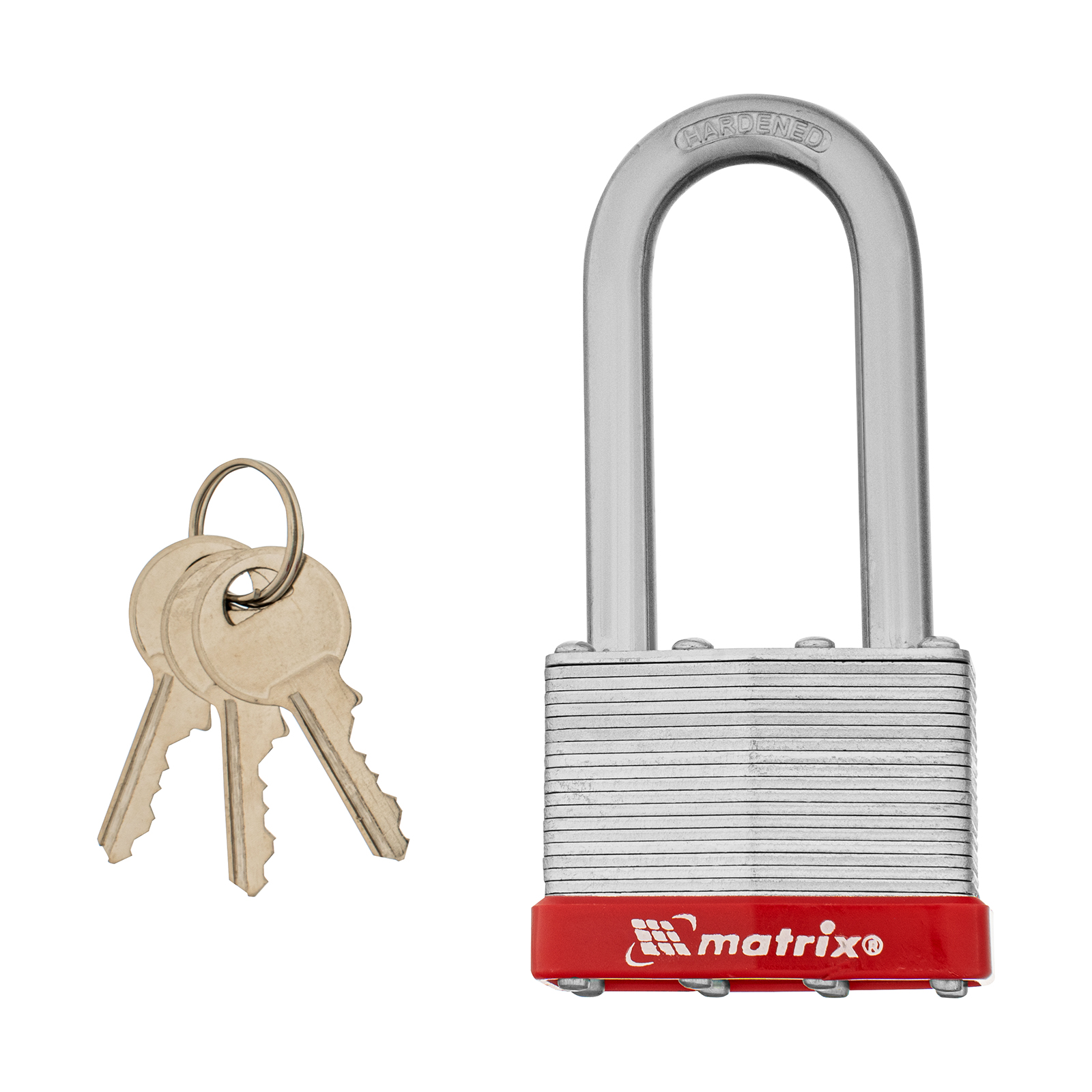 Замок навесной, 50 мм, удлиненная дужка Matrix (91809)