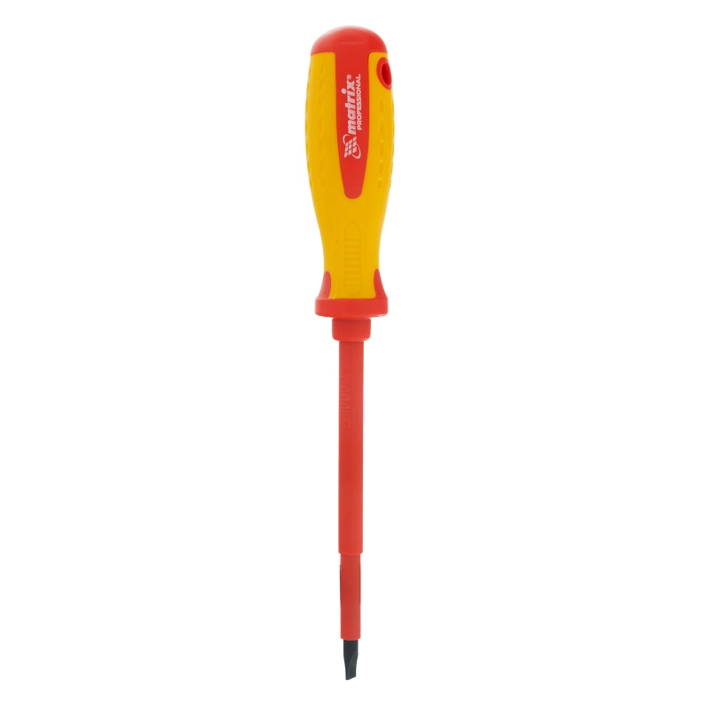 Отвертка Insulated, SL5.5 x 125 мм, CrMo, до 1000 В, двухкомпонентная рукоятка Matrix Professional (12918)