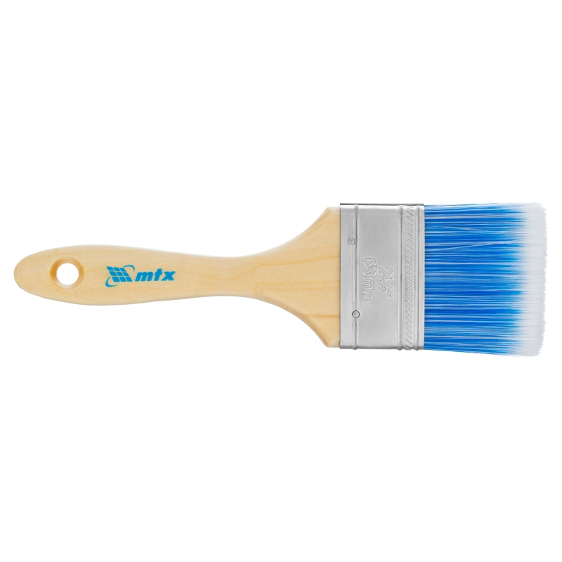 Кисть плоская "Евро" 2.5", искусственная щетина, деревянная ручка MTX (83072)