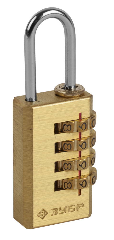 ЗУБР кодовый, 35 х 21 х 10 мм, 4 диска, мини, навесной замок (37118-2)