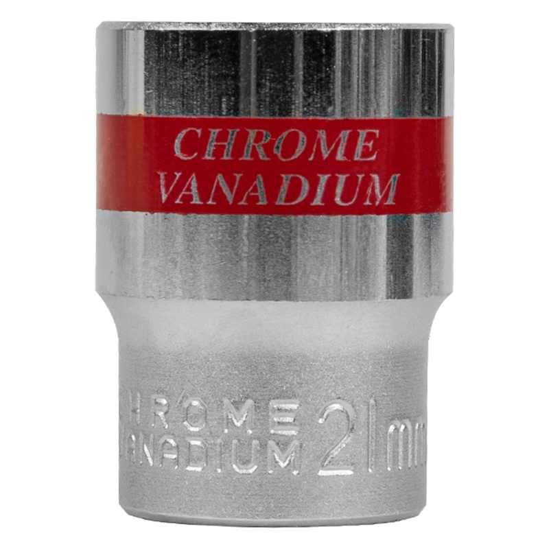 Головка торцевая, 21 мм, шестигранная, CrV, под квадрат 1/2, хромированная Matrix (13121)