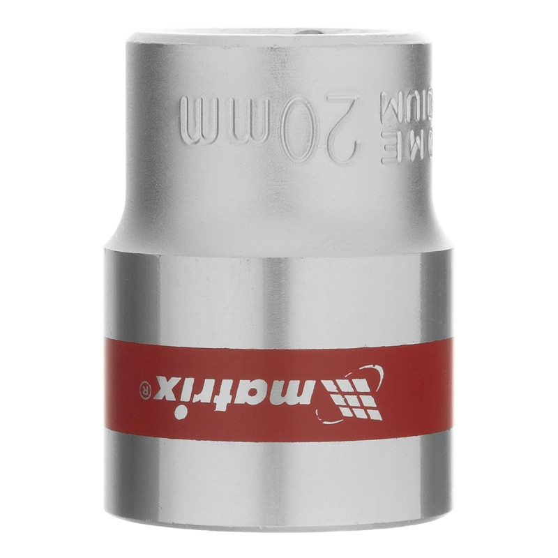 Головка торцевая, 20 мм, шестигранная, CrV, под квадрат 1/2, хромированная Matrix (13120)