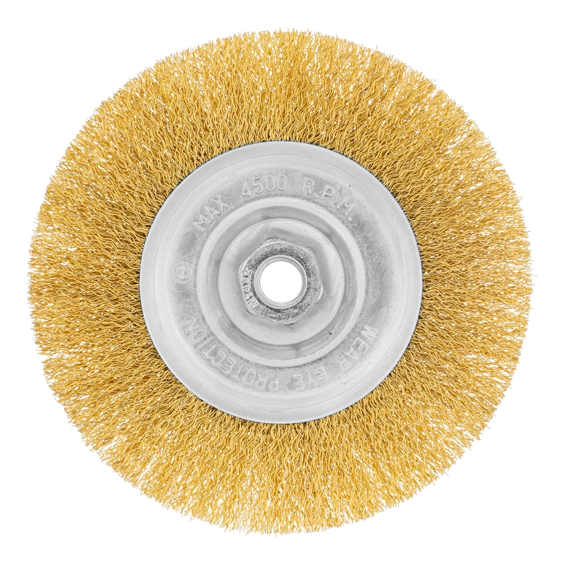 Щетка для УШМ, 150 мм, М14, плоская, латунированная витая проволока Matrix (74652)