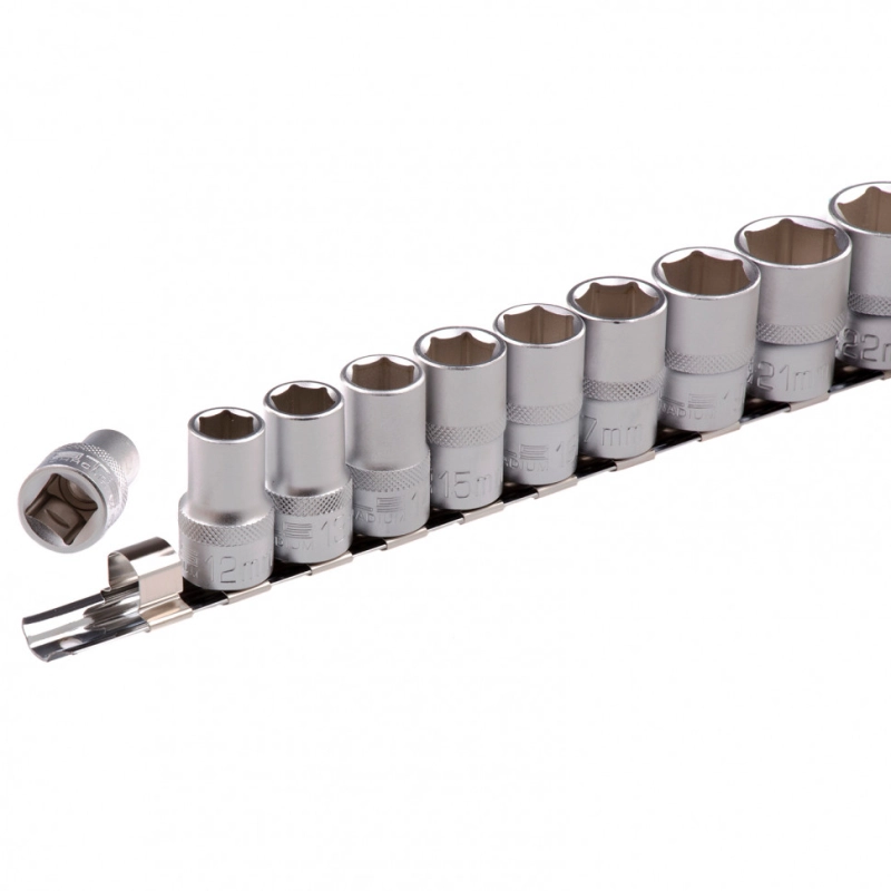 Набор торцевых головок, 1/2, шестигранные, CrV, 10 шт, 10-22 мм Stels (13600)