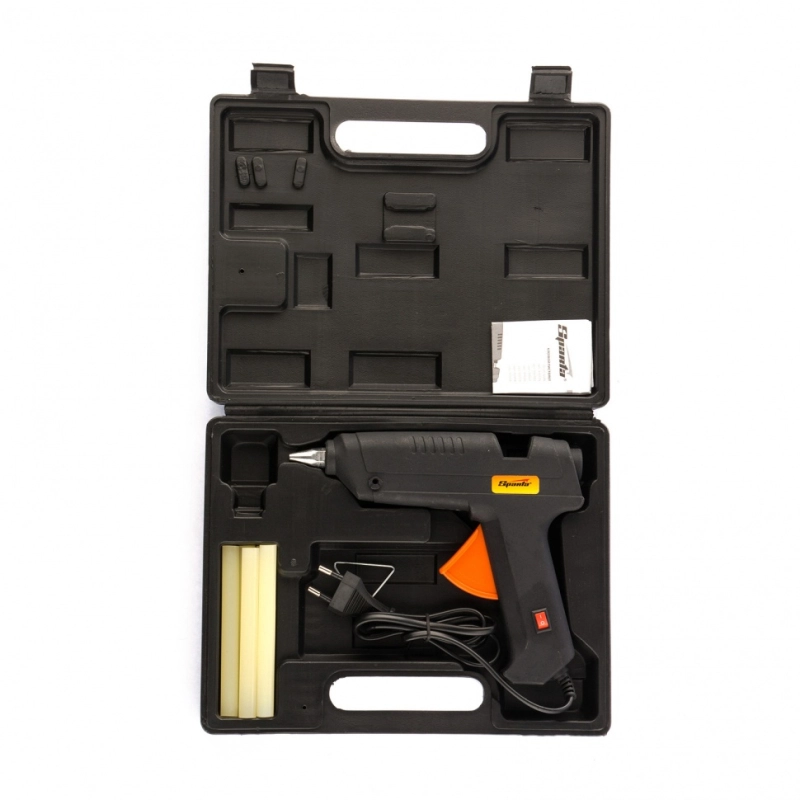 Клеевой пистолет с выключателем 11 мм, в кейсе, 80 Вт, 10 г/мин Sparta (93020)