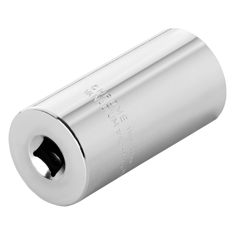 Головка торцевая многоразмерная 11-32 мм, под квадрат 1/2, CrV, хромированная Gross (13190)