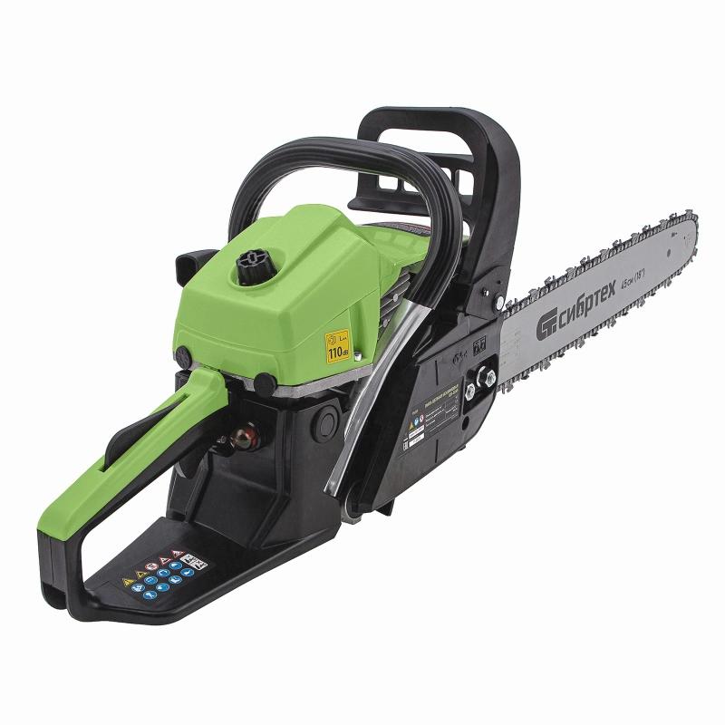 Пила цепная бензиновая БП-5245, 52 см3, шина 45 см, шаг 0.325, паз 1,5 мм, 72 звена Сибртех (95209)