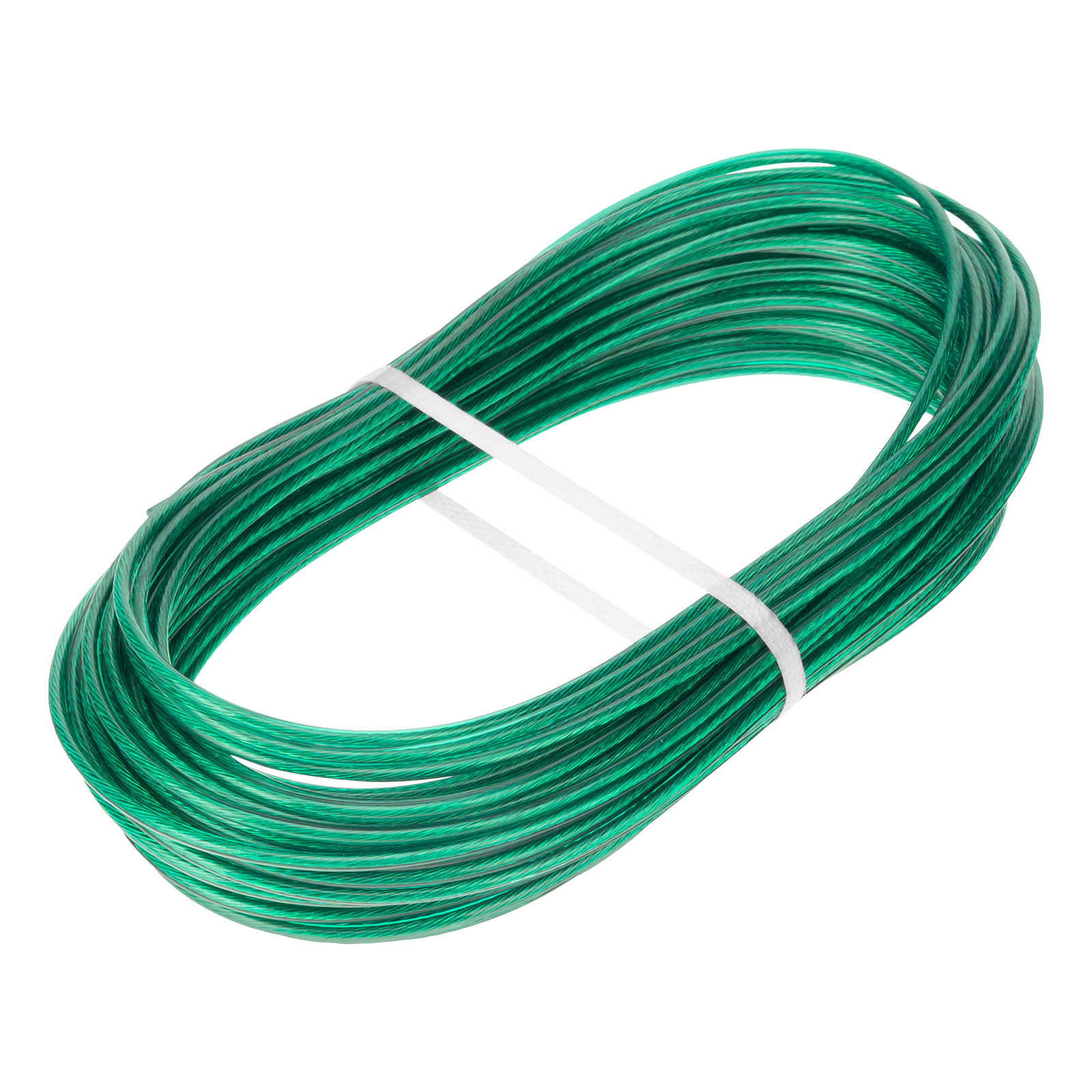 Трос металлополимерный зеленый ПР-3.0, толщина 3.0 мм, моток 20 метров Сибртех (47647)