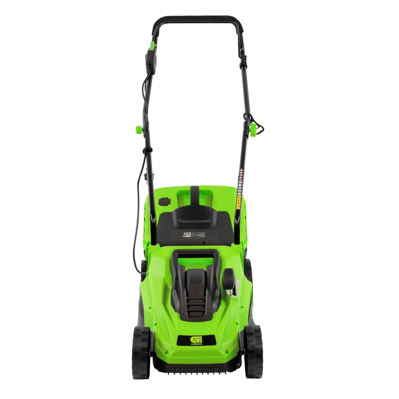 Газонокосилка электрическая L1500, 1500 Вт, ширина 33 см, 5 уровней, пластиковый травосборник 35 л Сибртех (96677)