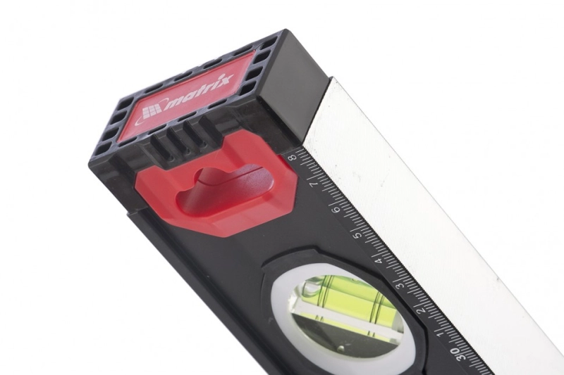 Уровень алюминиевый, усиленный, фрезерованный, 3 глазка, двухкомпонентные рукоятки, 1000 мм Matrix (34363)