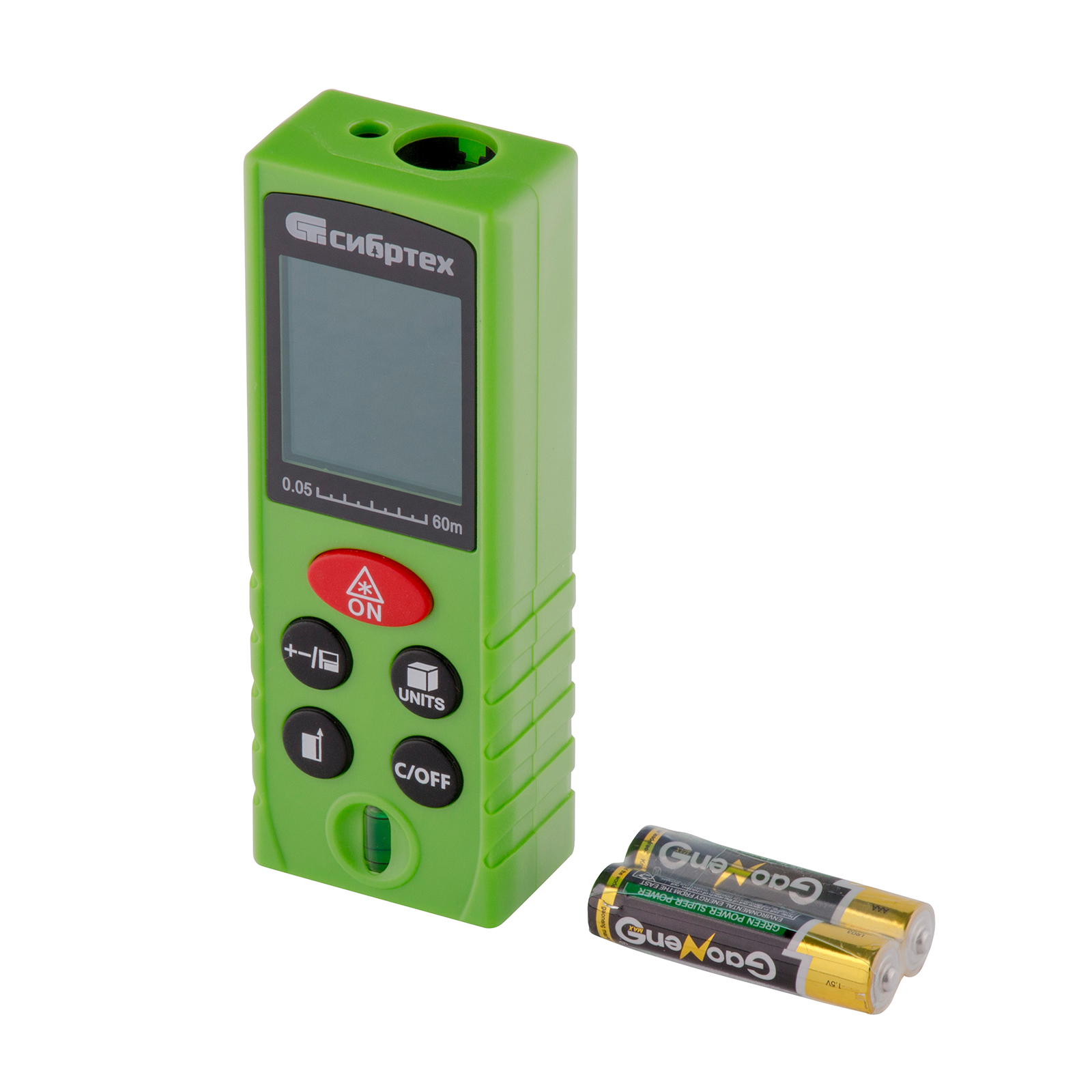 Лазерный дальномер PM-60,60 м,с пузырьковым уровнем Сибртех (38011)