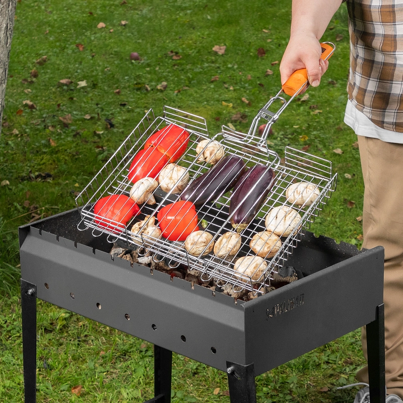 Решетка гриль 315 х 410 х 70 мм, объемная, хромированная Camping Palisad (69562)