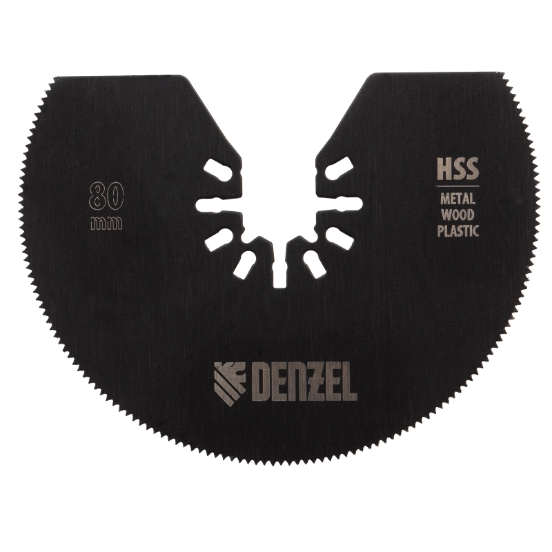 Насадка для МФИ отрезная полукруг, HSS, по металлу и дереву, 80 мм х 1,2 мм, мелкий зуб Denzel (782301)