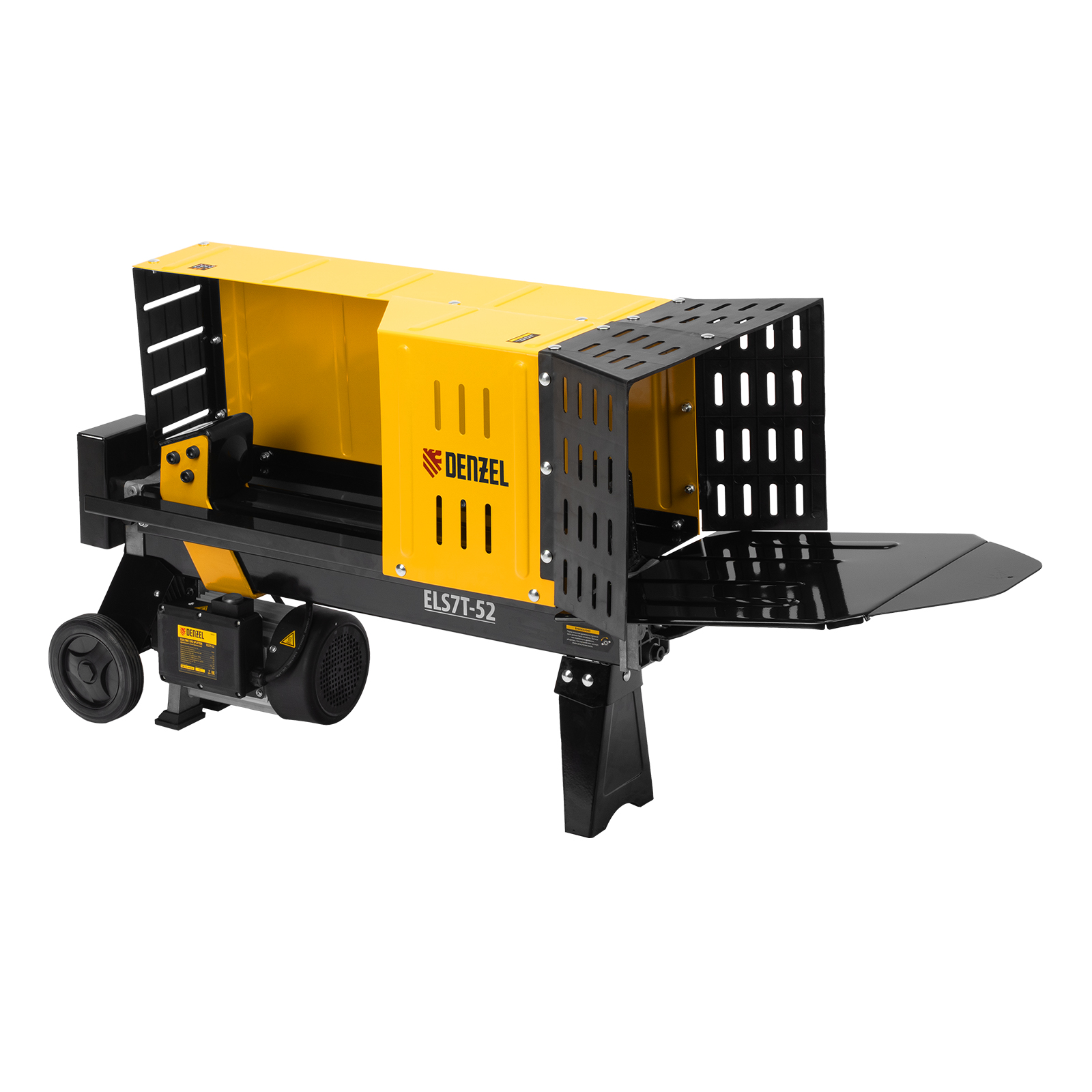 Дровокол электрический ELS7T-52, 2300 Вт, сила раскола 7т, макс. размеры полена D250 x 520 мм Denzel (96905)